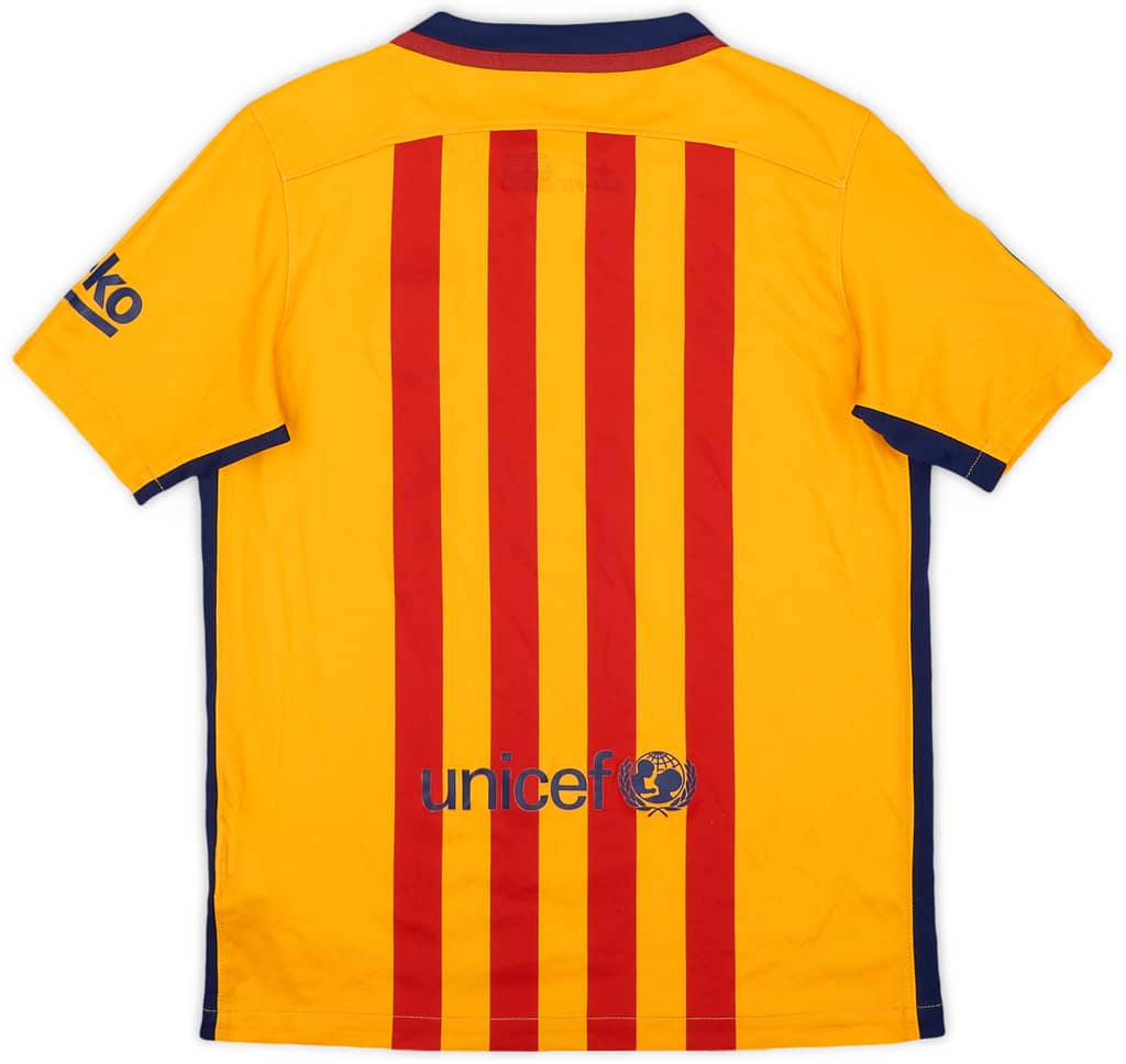 2015-16 Barcelona Away Shirt - 7/10 - (M.Boys)