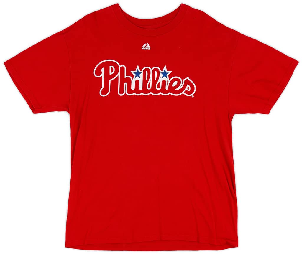 2010-13 Philadelphia Phillies Halladay #34 Majestic Tee - 7/10 - (L)