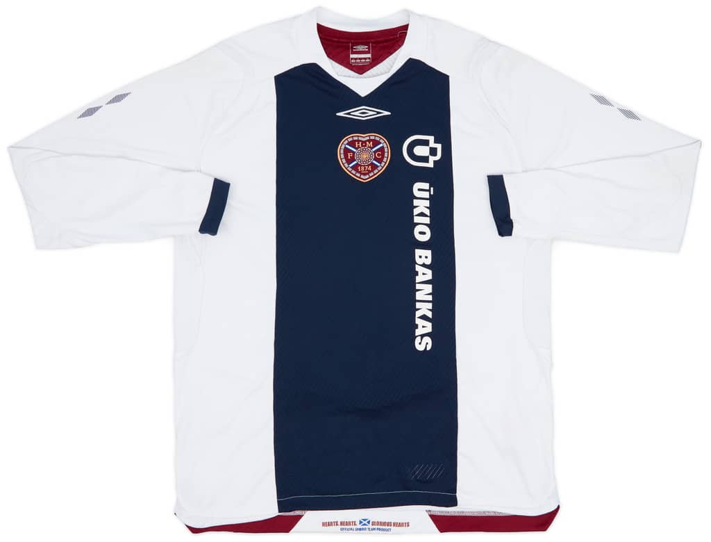 2008-09 Hearts Away L/S Shirt - 7/10 - (L)