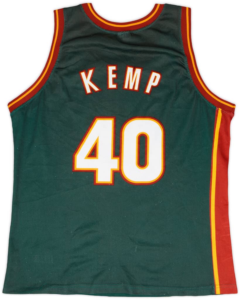 1995-97 Seattle Supersonics Kemp #40 Champion Away Jersey - 6/10 - (XL)