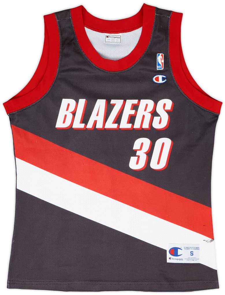 1996-02 Portland Trail Blazers Wallace #30 Champion Away Jersey - 5/10 - (S)