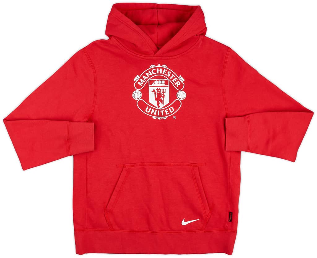 2013-14 Manchester United Nike Hooded Sweat Top - 9/10 - (XL.Boys)