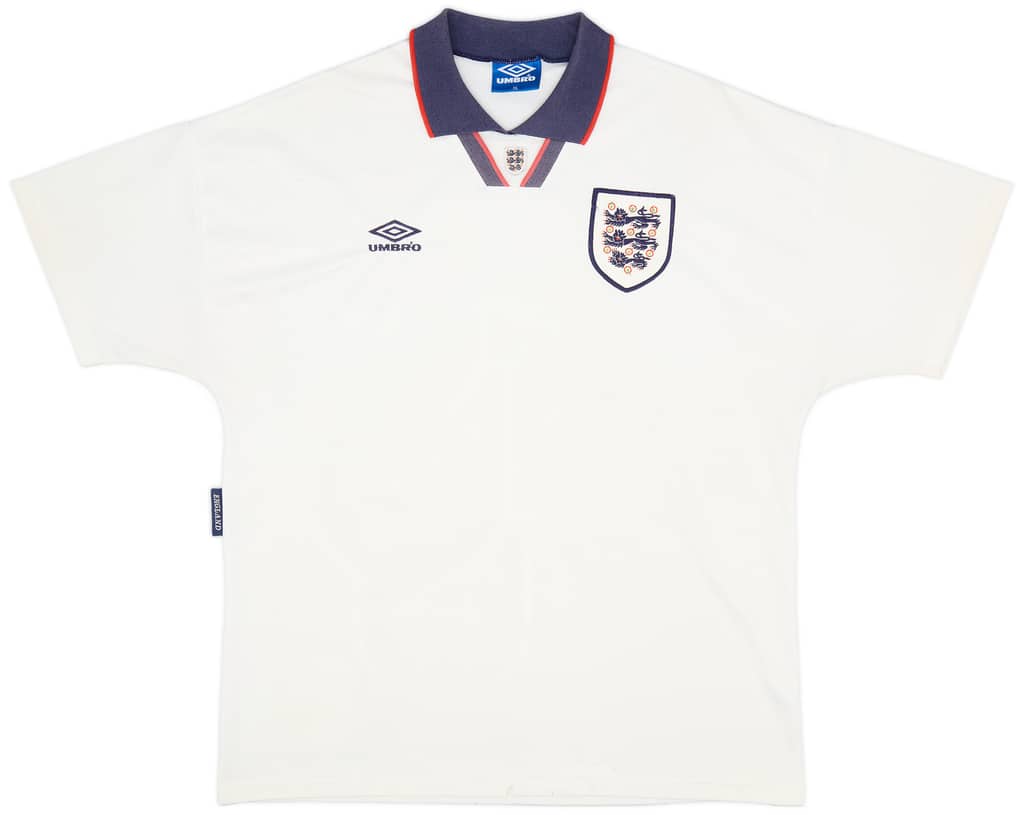 1993-95 England Home Shirt - 5/10 - (XL)