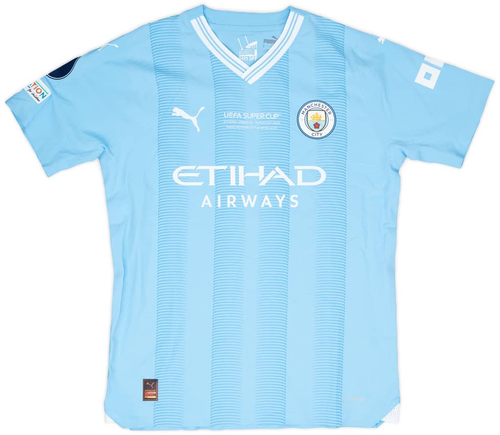 2023-24 Manchester City Match Issue Super Cup Home Shirt Ruben #3