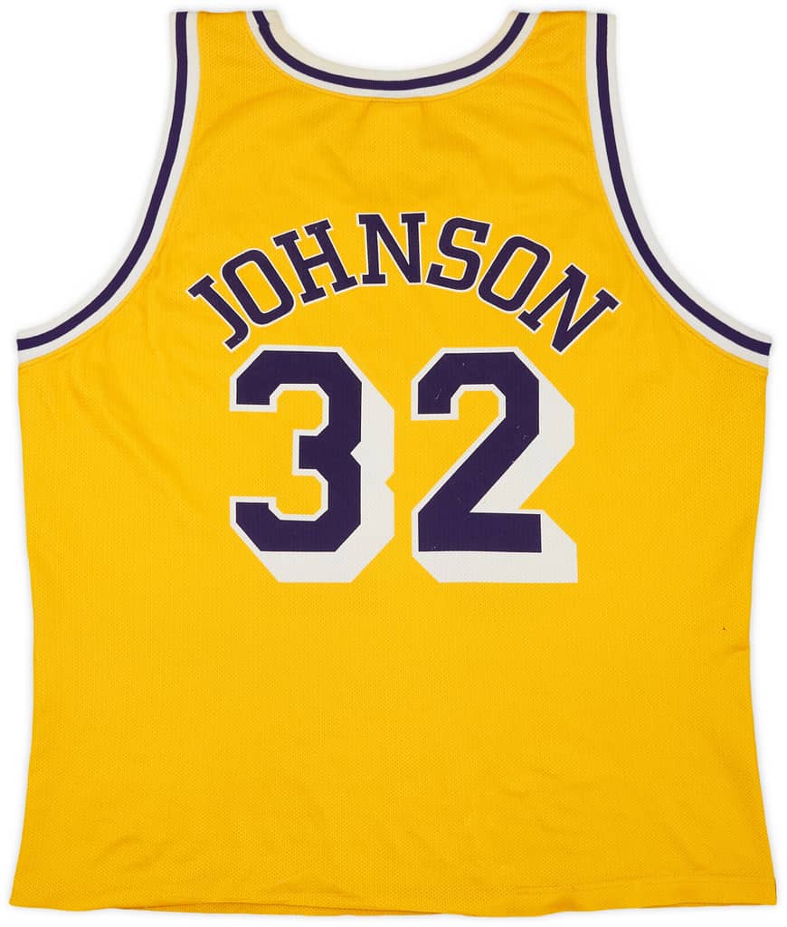1996 LA Lakers Johnson #32 Champion Home Jersey - 5/10 - (XL)