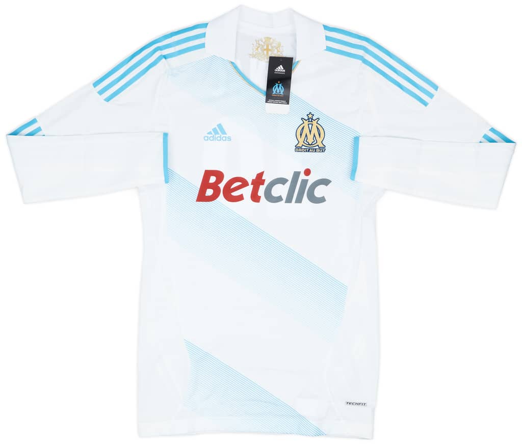 2011-12 Olympique Marseille Player Issue TechFit Home L/S Shirt Gignac #10 (XL)