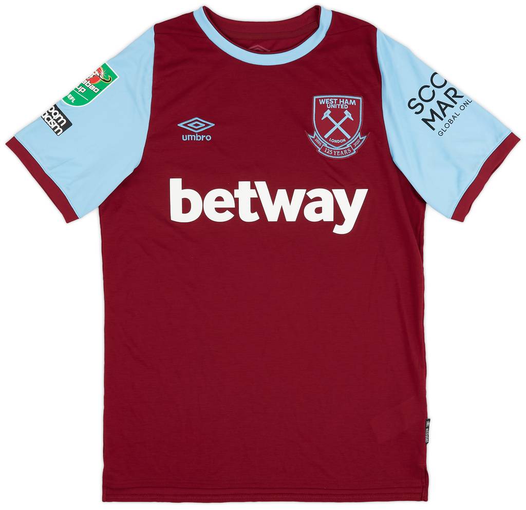 2020-21 West Ham Match Issue Carabao Cup Home Shirt Snodgrass #11