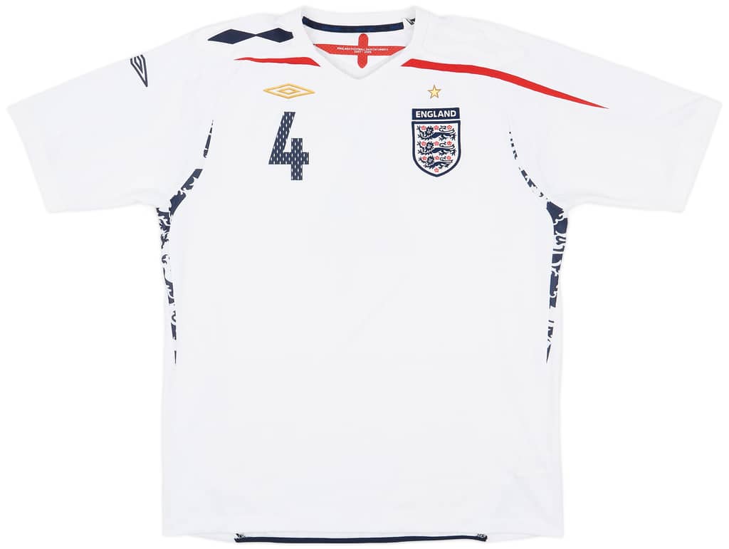 2007-09 England Home Shirt #4 - 9/10 - (XL)