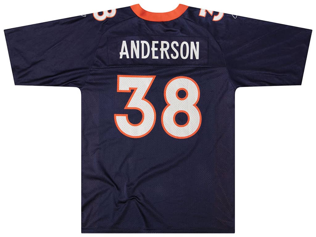 2001 Denver Broncos Anderson #38 Reebok Jersey (Home) L