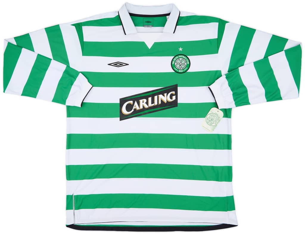 2004-05 Celtic Home L/S Shirt Juninho #7 (XXL)
