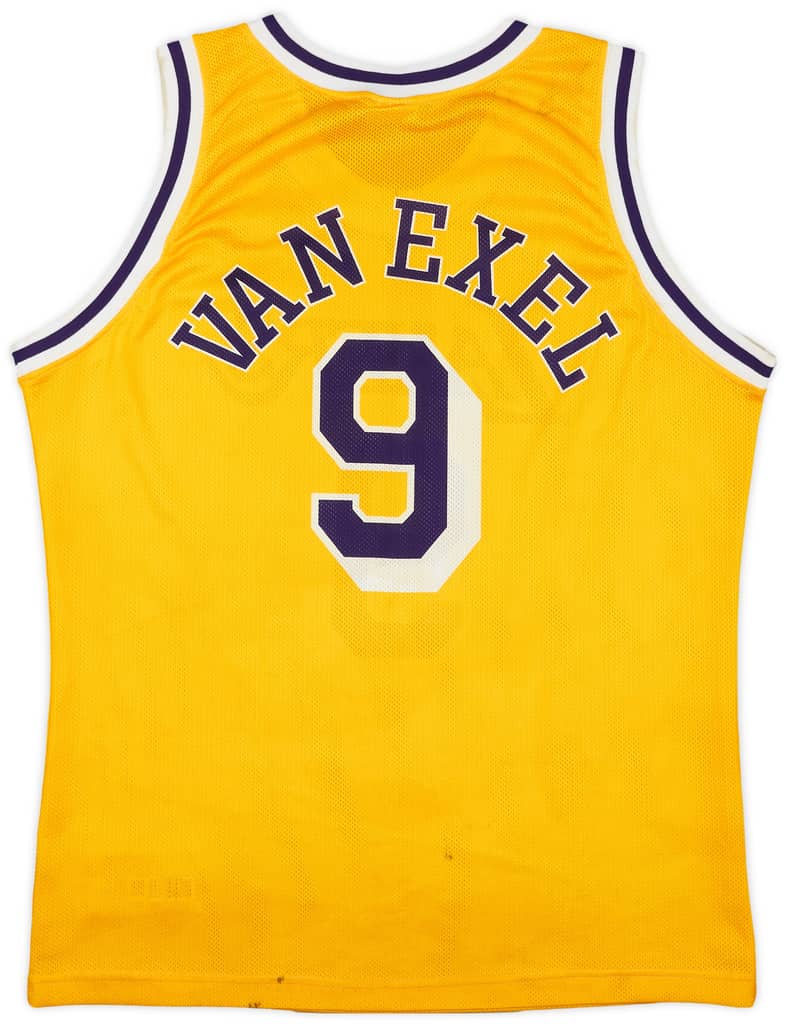 1993-98 LA Lakers Van Exel #9 Champion Home Jersey - 7/10 - (XL)