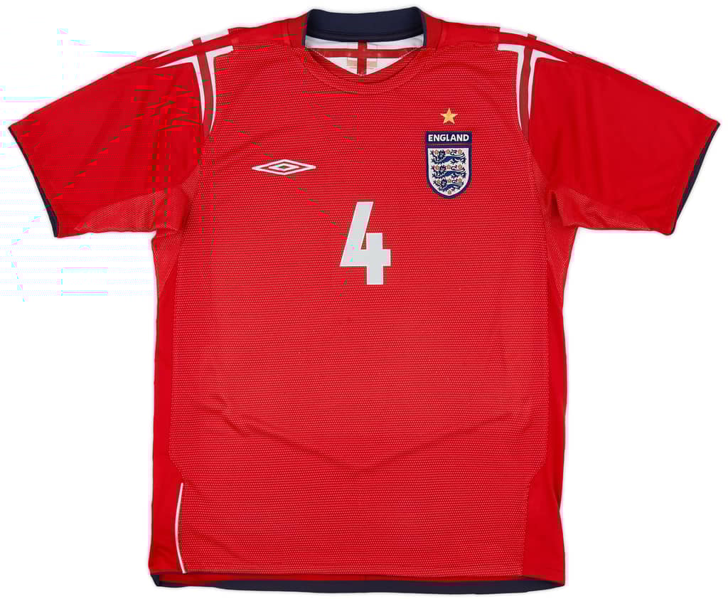 2004-06 England Away Shirt Gerrard #4 - 8/10 - (L)