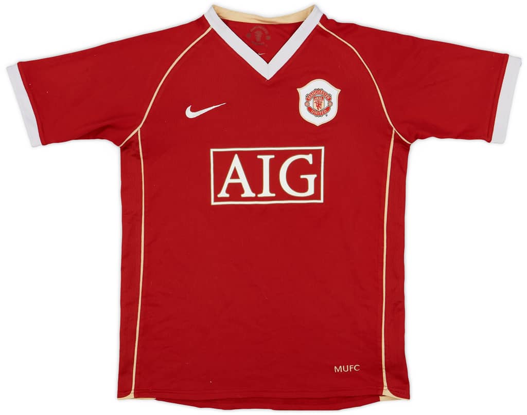 2006-07 Manchester United Home Shirt - 7/10 - (L.Boys)