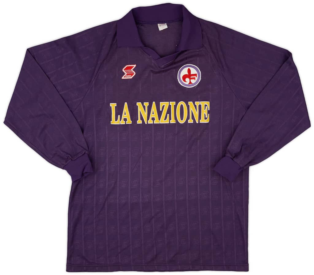1987-89 Fiorentina Home L/S Shirt - 9/10 - (L)