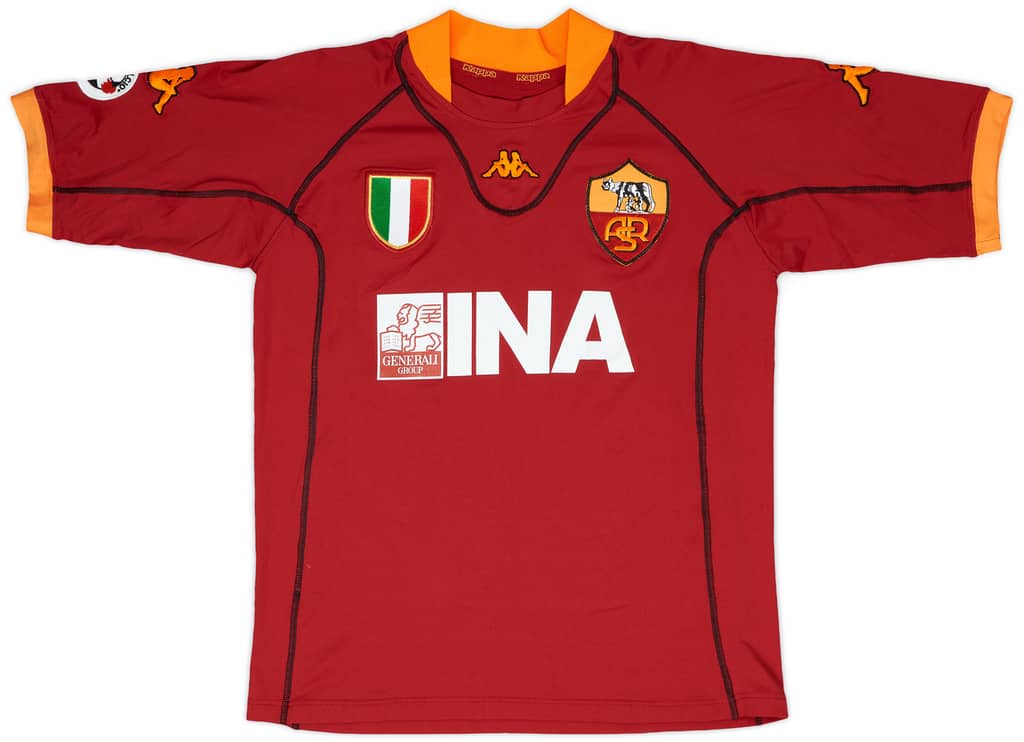 2001-02 Roma Match Issue Home Shirt Delvecchio #24