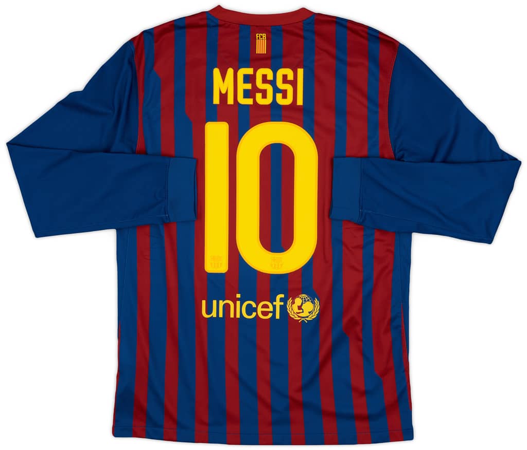 2011-12 Barcelona Home L/S Shirt Messi #10 - 8/10 - (M)