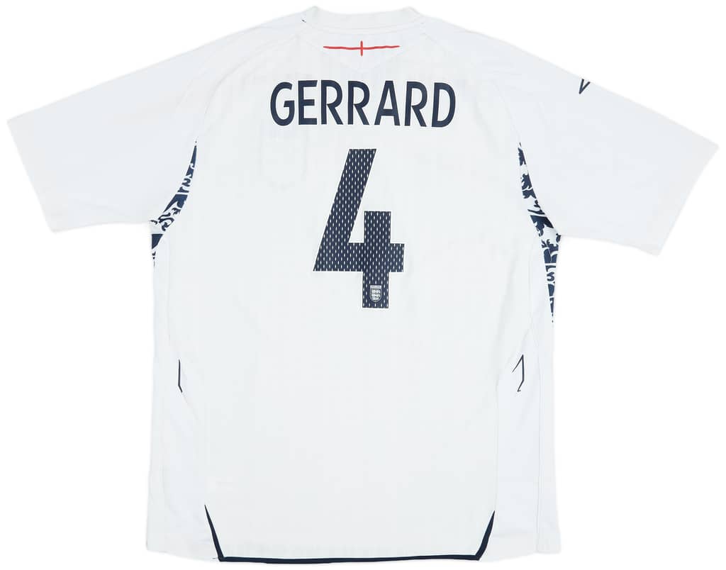 2007-09 England Home Shirt Gerrard #4 - 7/10 - (XL)