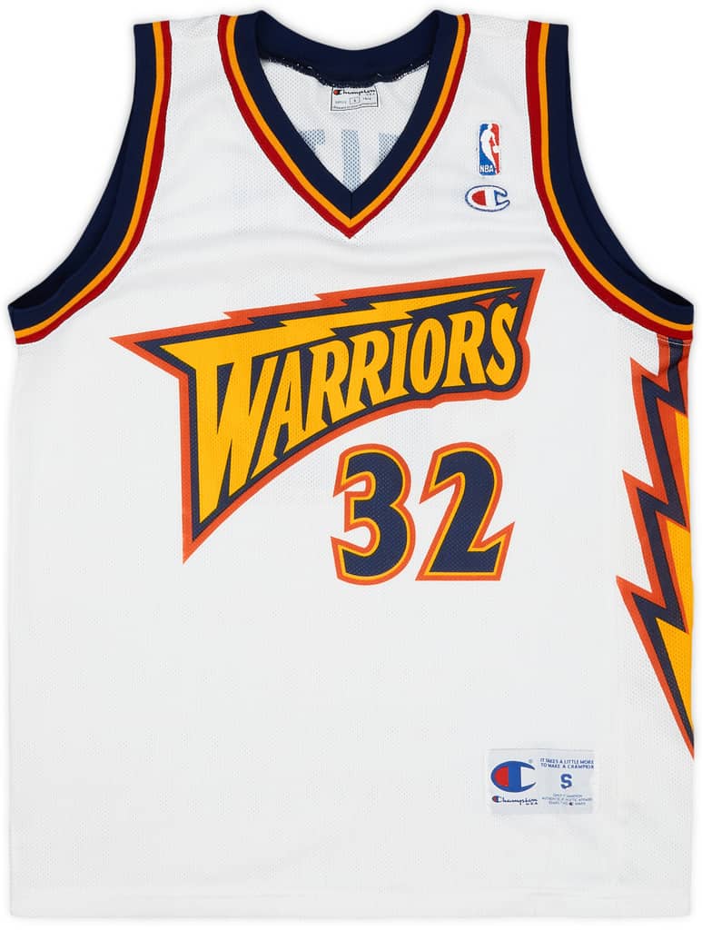 1997-98 Golden State Warriors Smith #32 Champion Home Jersey - 9/10 - (S)