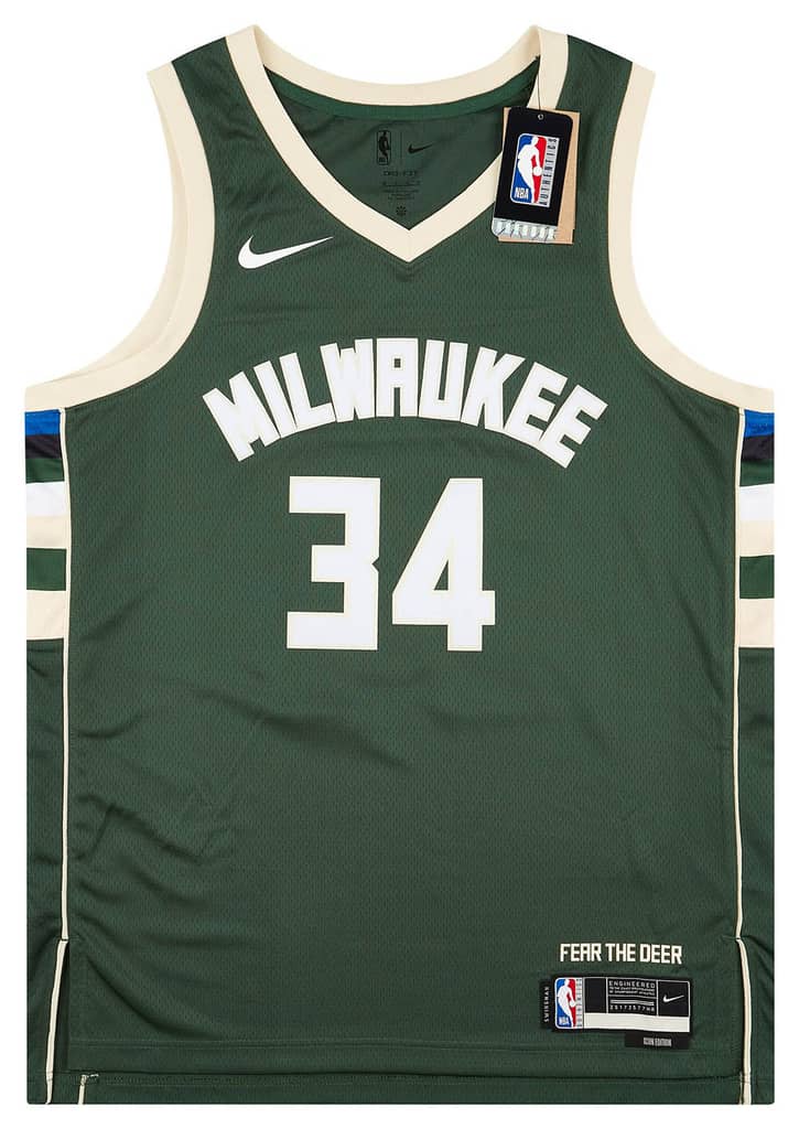 2017-24 Milwaukee Bucks Antetokounmpo #34 Nike Swingman Away Jersey (M)