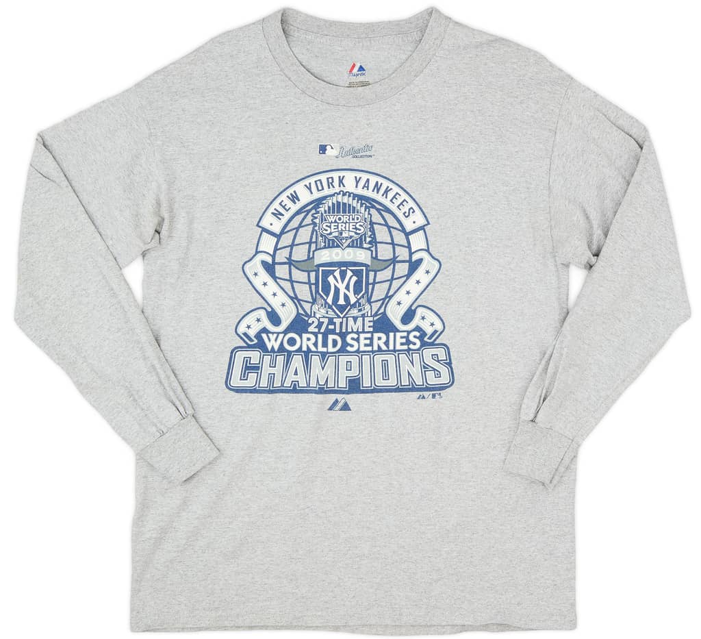 2009 New York Yankees World Series Champions Majestic L/S Tee (Excellent) L
