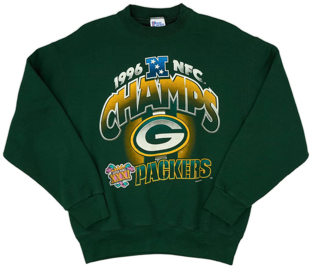 1996 Green Bay Packers NFC Champions Pro Player Sweat Top (Excellent) L
