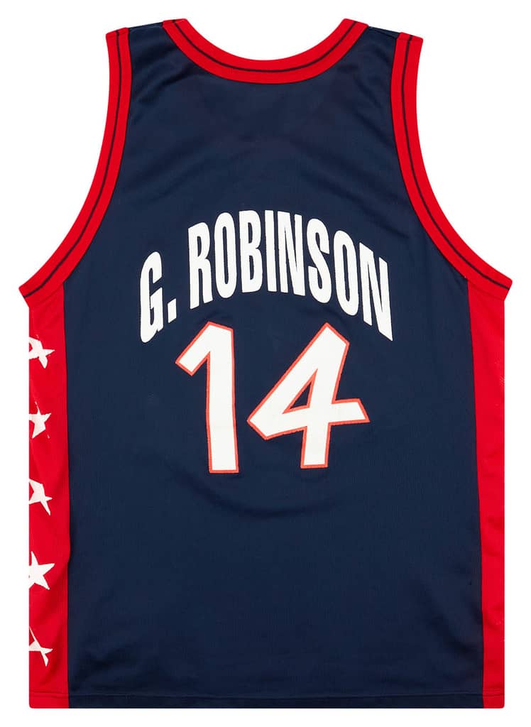 1996 USA G. Robinson #14 Champion Away Jersey (Very Good) L