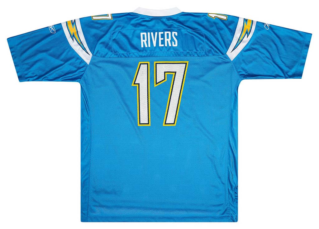 2007 San Diego Chargers Rivers #17 Reebok On Field Alternate Jersey (Very Good) XXL