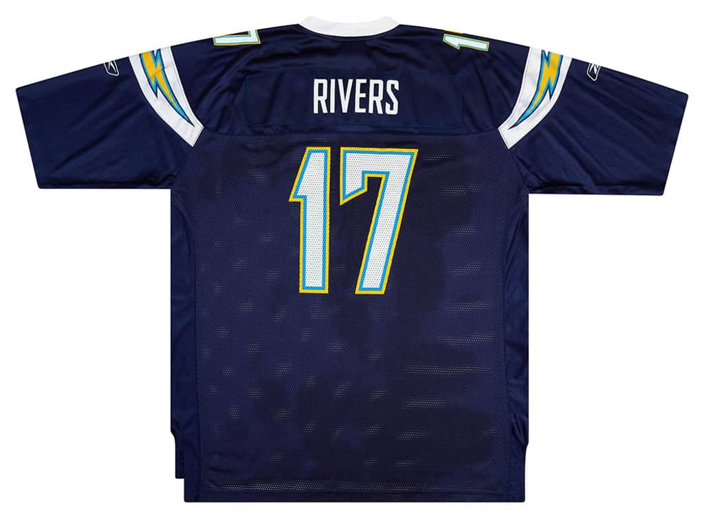 2007 San Diego Chargers Rivers #17 Reebok On Field Home Jersey (Very Good) XXL