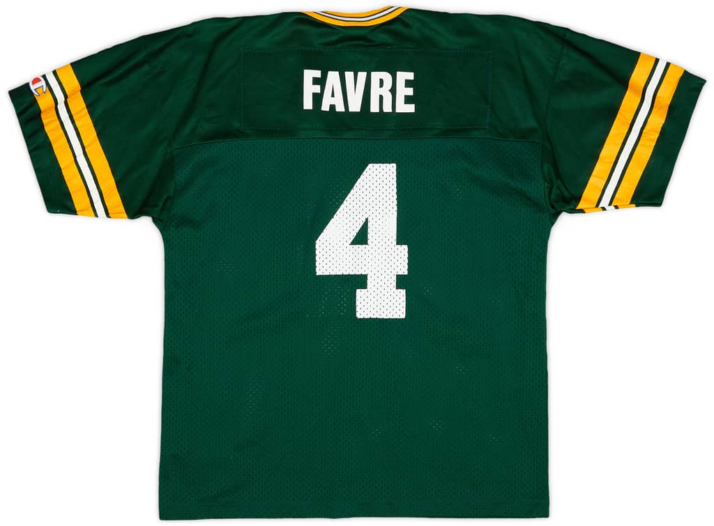 1997-99 Green Bay Packers Favre #4 Champion Home Jersey (Excellent) XL.Kids