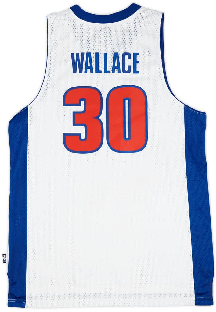 2006-07 Detroit Pistons Wallace #30 adidas Swingman Home Jersey (Excellent) XL