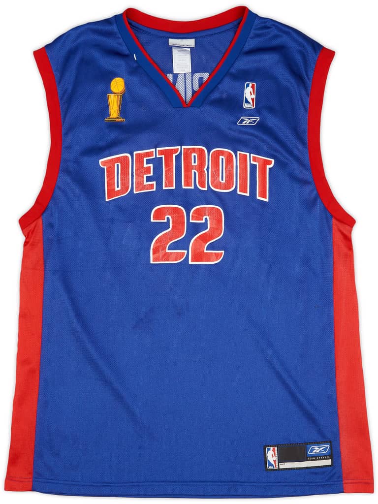 2004 Detroit Pistons Prince #22 Reebok Away Jersey (Very Good) L