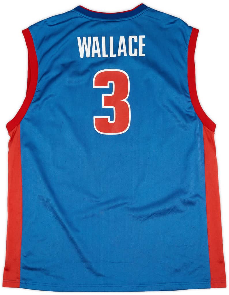 2002-06 Detroit Pistons Wallace #3 Reebok Away Jersey (Very Good) XXL