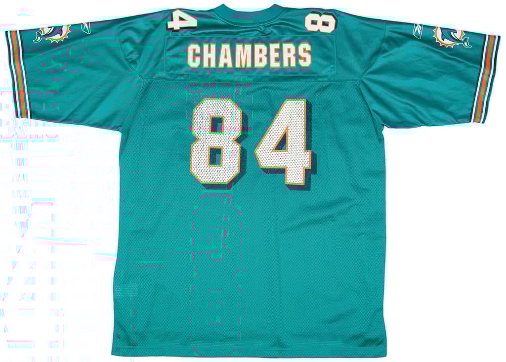 2002-04 Miami Dolphins Chambers #84 Reebok On Field Home Jersey (Very Good) XL