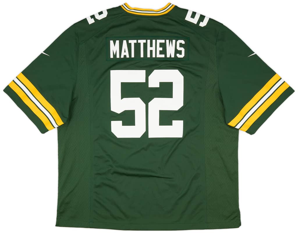 2012-18 Green Bay Packers Matthews #52 Nike Game Home Jersey (Excellent) XXL
