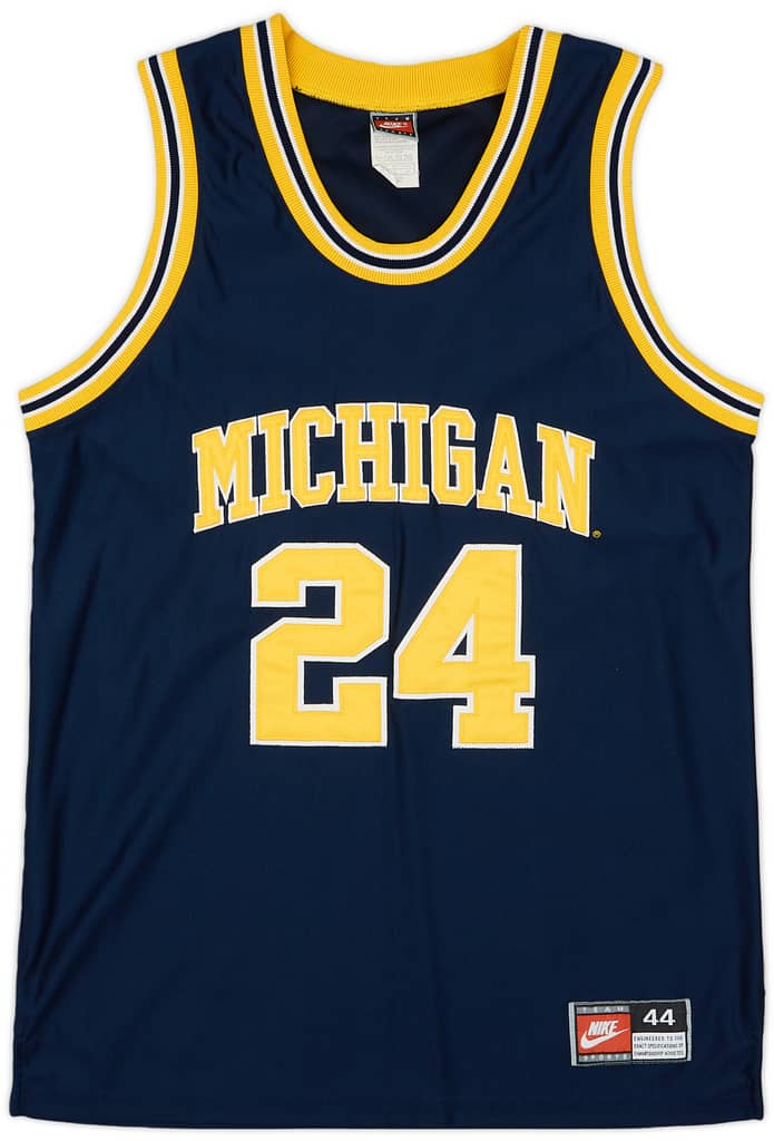 1991-95 Michigan Wolverines King #24 Authentic Nike Away Jersey (Excellent) L