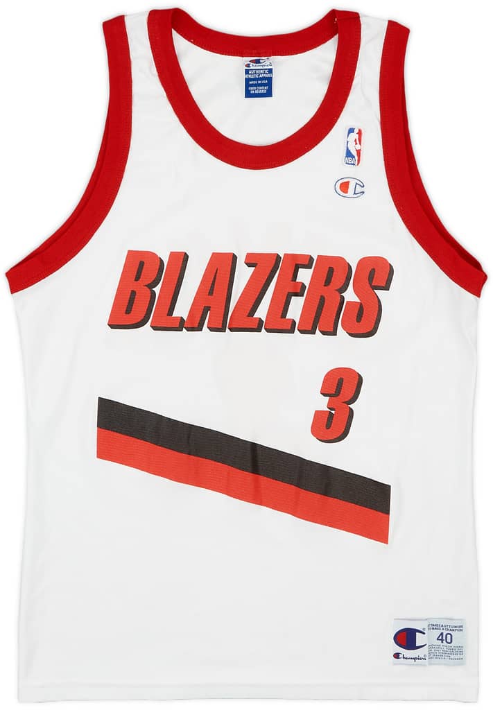 1998-00 Portland Trail Blazers 'Signed' Stoudamire #3 Champion Home Jersey (Very Good) M