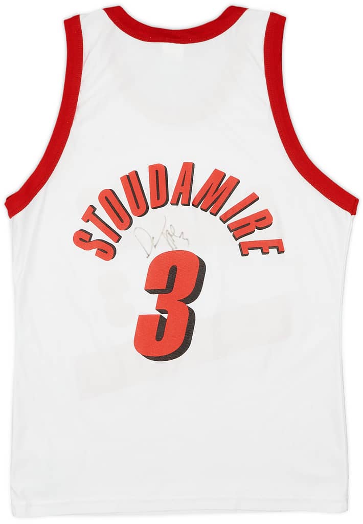1998-00 Portland Trail Blazers 'Signed' Stoudamire #3 Champion Home Jersey (Very Good) M