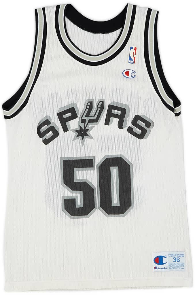1995-00 San Antonio Spurs Robinson #50 Champion Home Jersey (Very Good) S