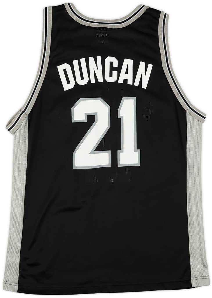 1997-01 San Antonio Spurs Duncan #21 Champion Away Jersey (Excellent) XL