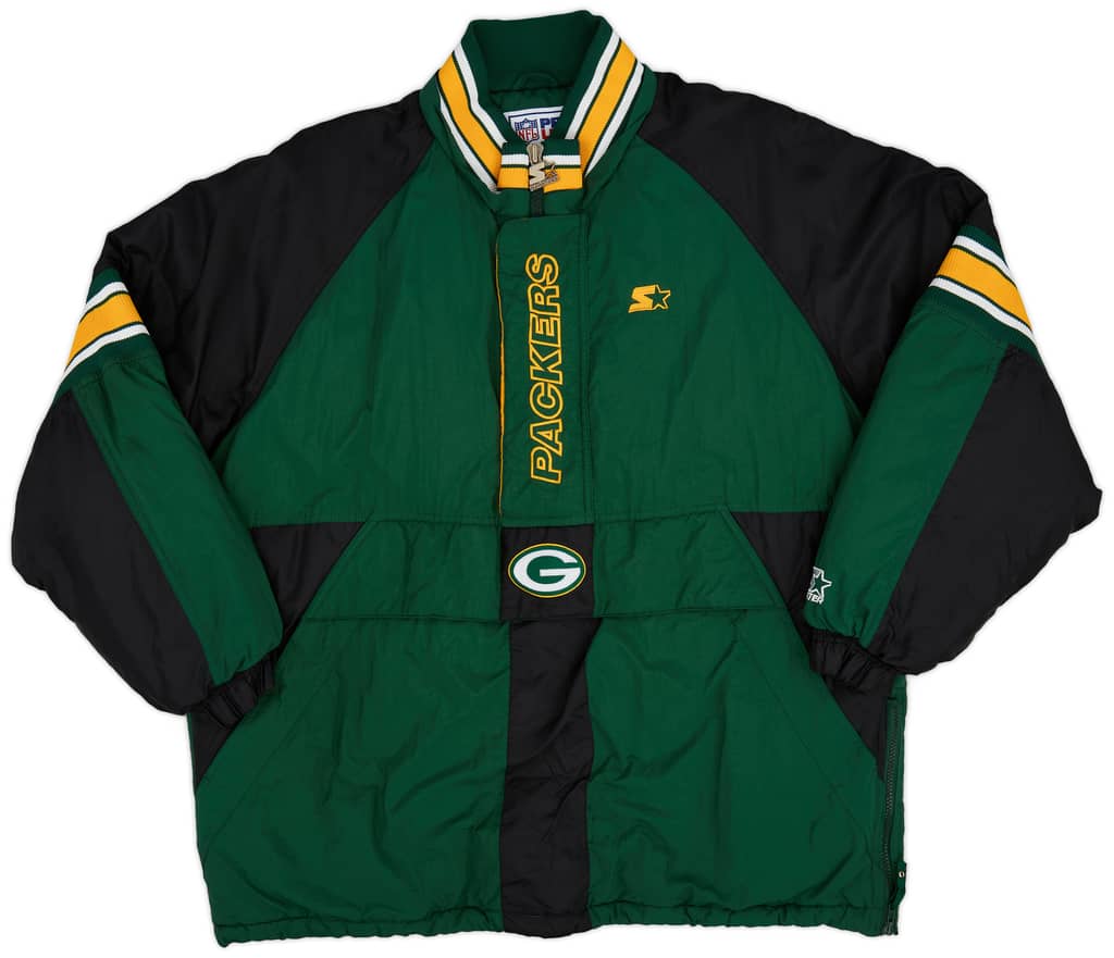 1990s Green Bay Packers Starter 1/2 Zip Rain Coat (Excellent) XL