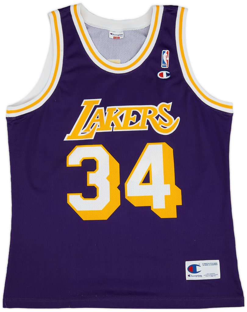 1996-99 LA Lakers O'Neal #32 Champion Away Jersey (Excellent) XL