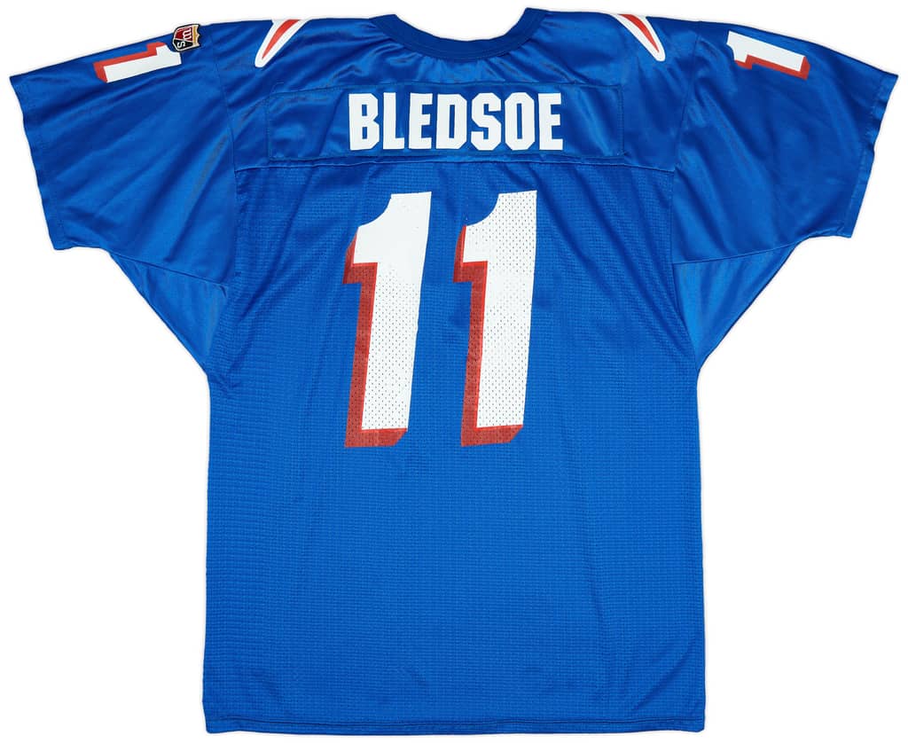 1995-99 New England Patriots Bledsoe #11 Wilson Staff Home Jersey (Excellent) L
