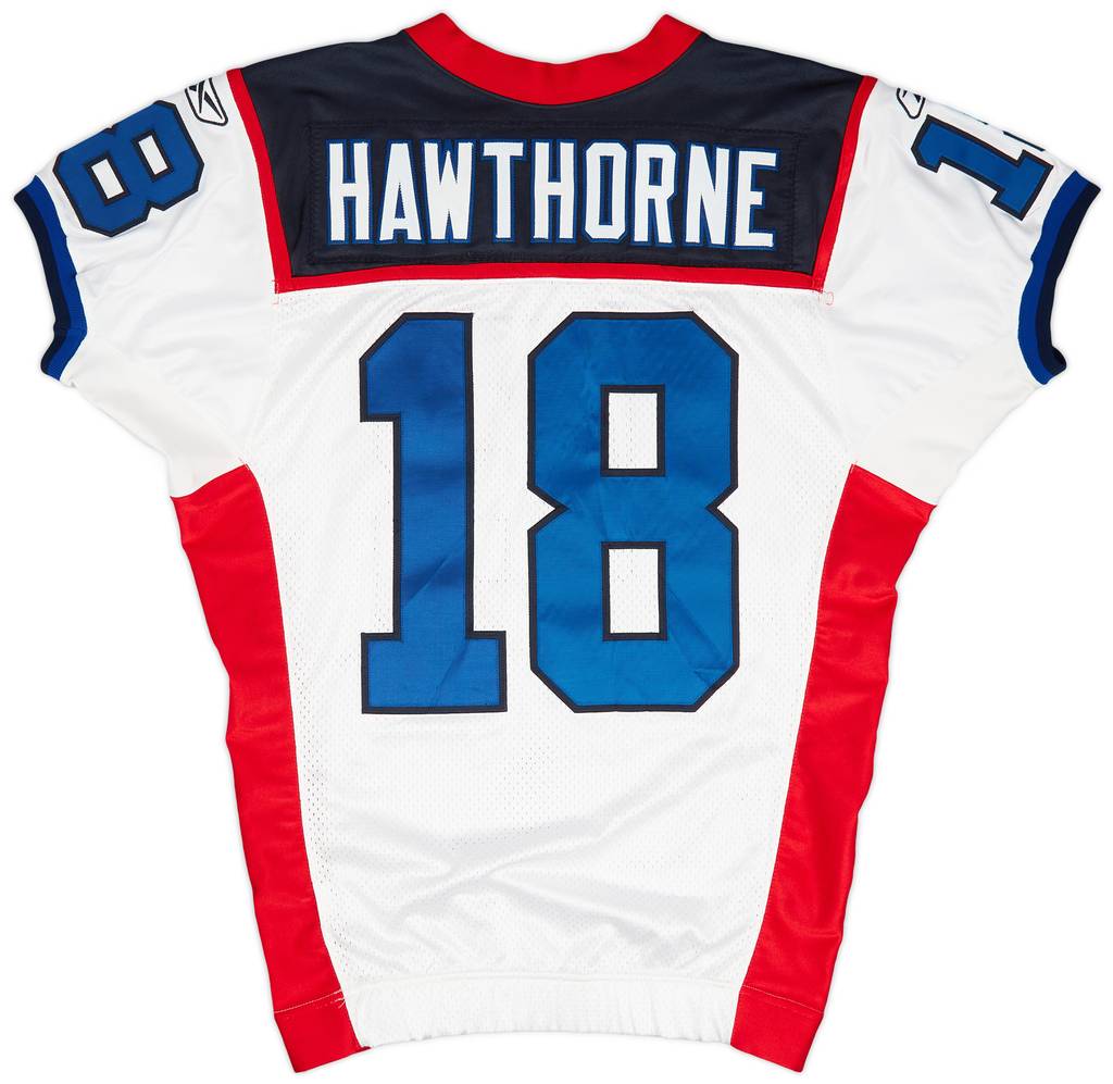 2009 Buffalo Bills Hawthorne #18 Reebok Team Issued Away Jersey (Excellent) L