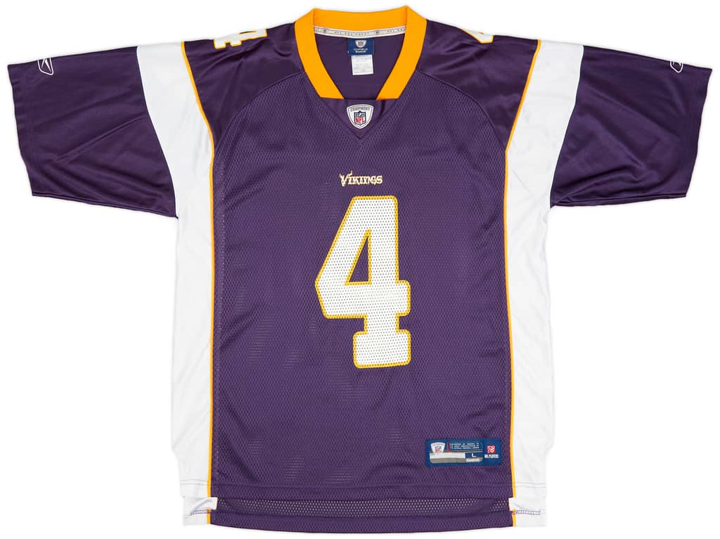 2009-10 Minnesota Vikings Favre #4 Reebok On Field Home Jersey (Excellent) L