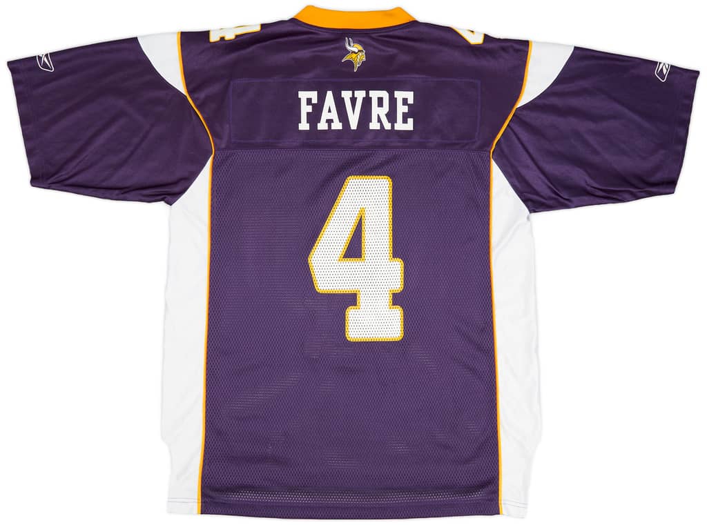 2009-10 Minnesota Vikings Favre #4 Reebok On Field Home Jersey (Excellent) L