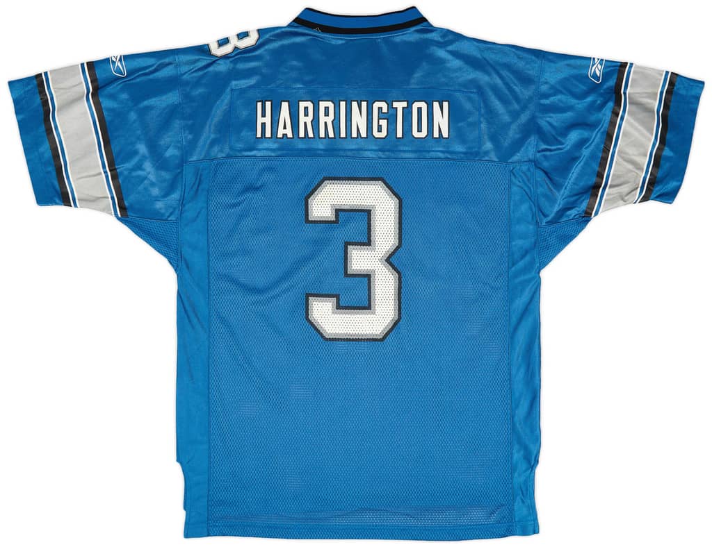 2003-04 Detroit Lions Harrington #3 Reebok On Field Home Jersey (Very Good) L
