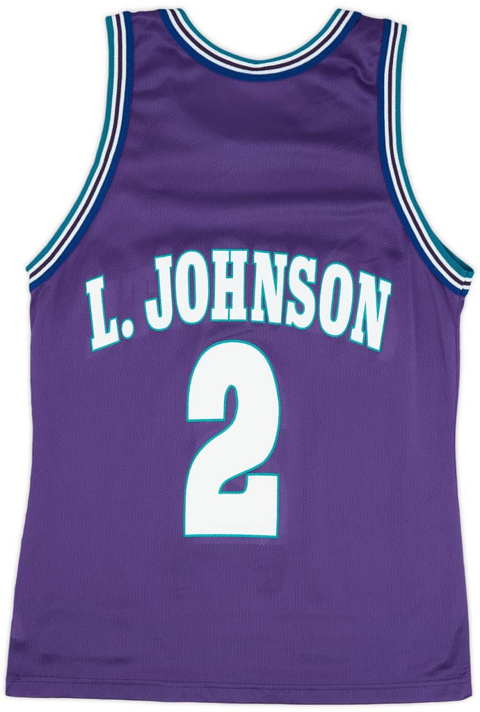 1994-95 Charlotte Hornets L. Johnson #2 Champion Alternate Jersey (Very Good) M