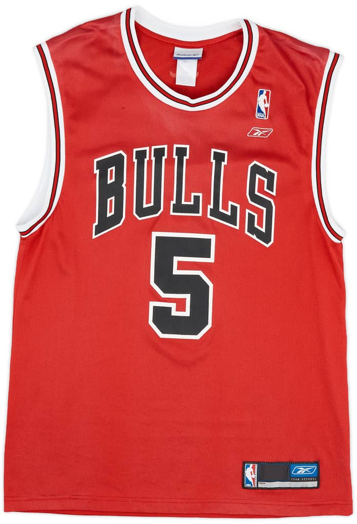 2002-03 Chicago Bulls Rose #5 Reebok Away Jersey (Very Good) S