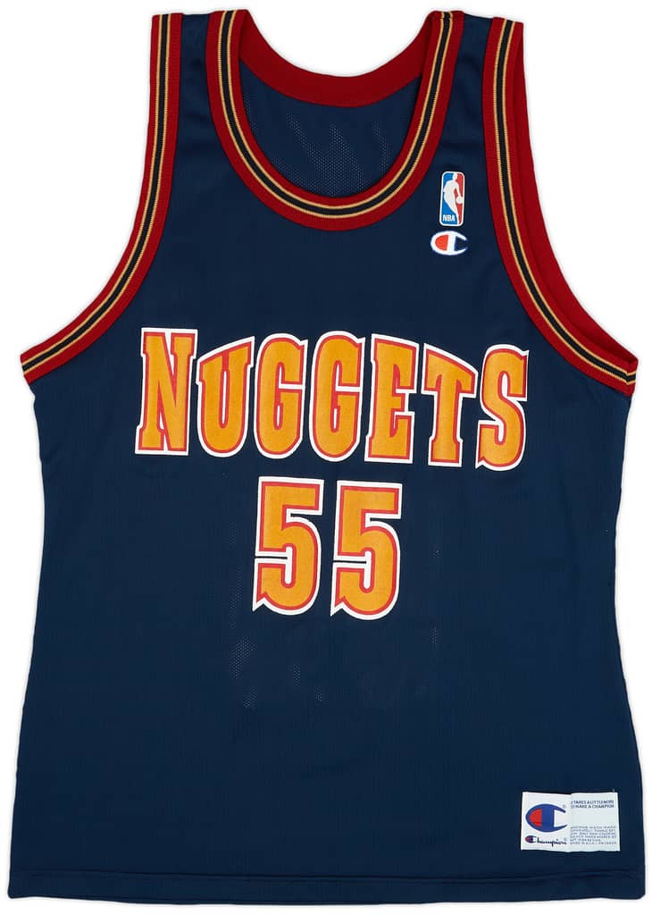1993-95 Denver Nuggets Mutombo #55 Champion Away Jersey (Excellent) L