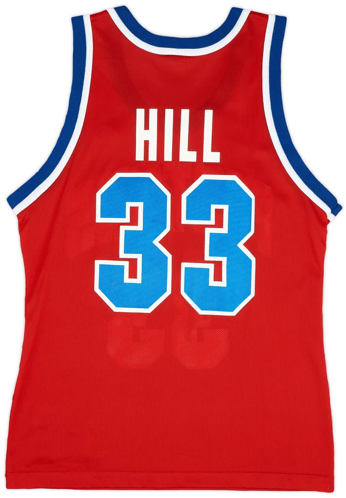 1995-96 Detroit Pistons Hill #33 Champion Alternate Jersey (Excellent) S
